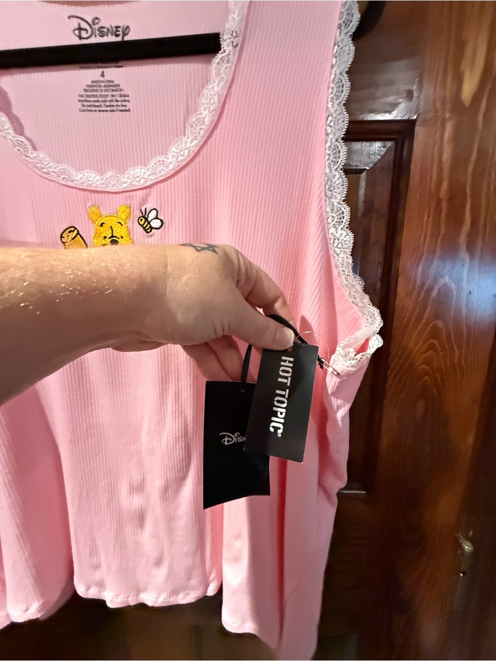 Disney Pink Winnie the Pooh Lace-Trim Tank - Picture 6 of 8